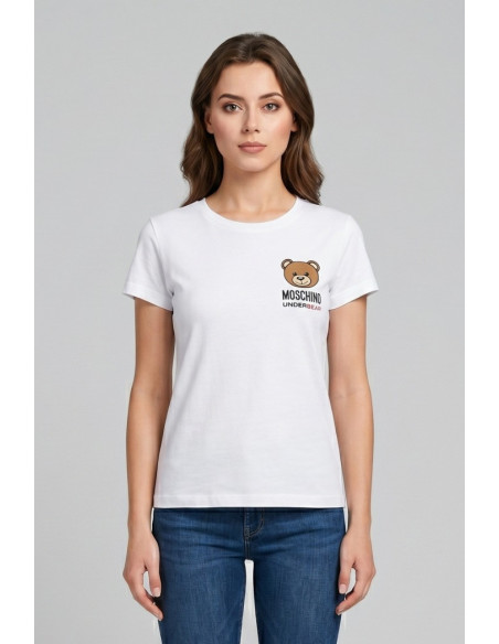 Moschino t-shirt in cotone con stampa orso V6A0701-4410 [c8564e96]