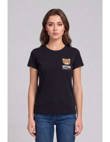 Moschino t-shirt in cotone con stampa orso V6A0701-4410 [e354f61a]