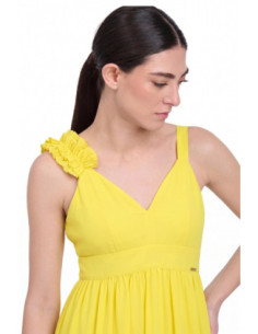Influencer abito lungo con rouches 03T0040 [4ffcdfb2] 2