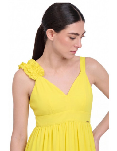 Influencer abito lungo con rouches 03T0040 [96da9cbf]