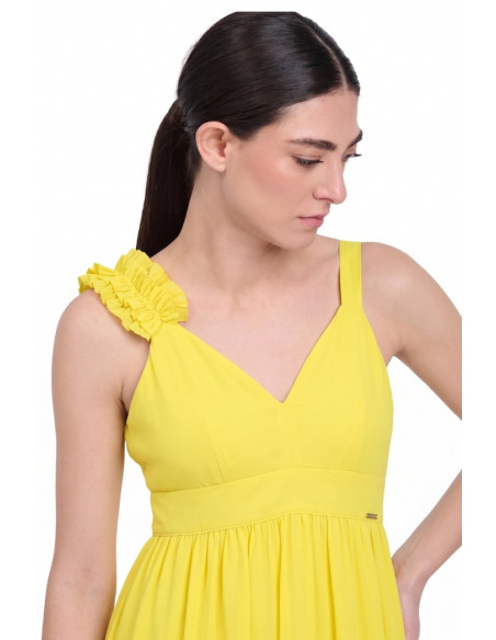 Influencer abito lungo con rouches 03T0040 [96da9cbf]