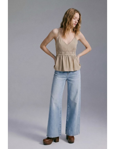 Influencer top con passamaneria in pizzo 05Y175 [01ad732c]