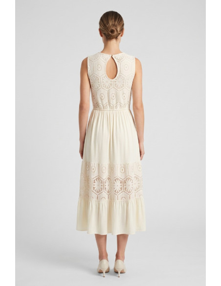 Influencer abito midi in pizzo crochet 05T0095 [3c19e095]