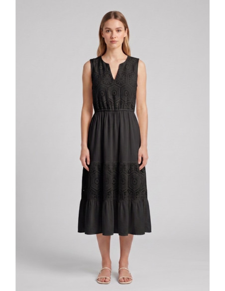 Influencer abito midi in pizzo crochet 05T0095 [b8fe50d9]