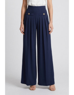 Influencer pantalone palazzo con plissè 05X600 [70ef7a48]
