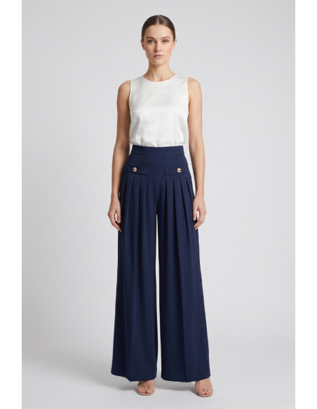 Influencer pantalone palazzo con plissè 05X600 [1ed4f841]
