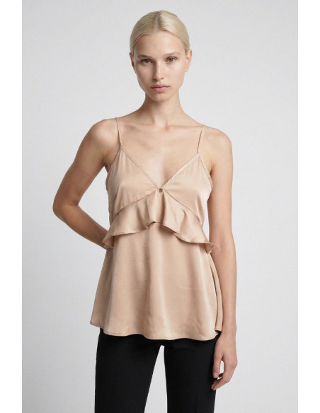 Influencer top scollo a V con volant 05Y192 [2a9a82b0]