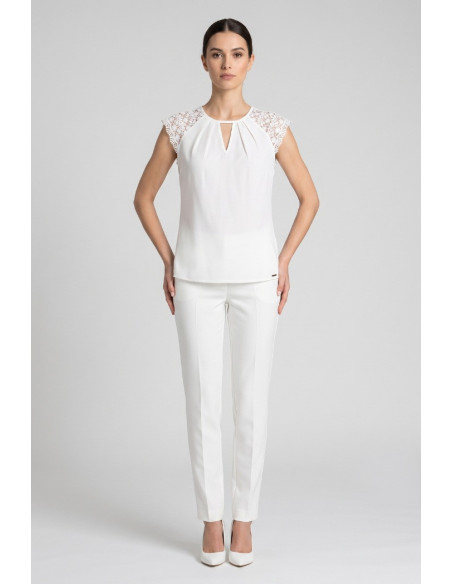 Influencer blusa con spalle in pizzo 03T0026 [42c619a5]