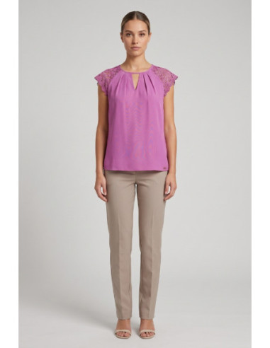 Influencer blusa con spalle in pizzo 03T0026 [ace1c255]