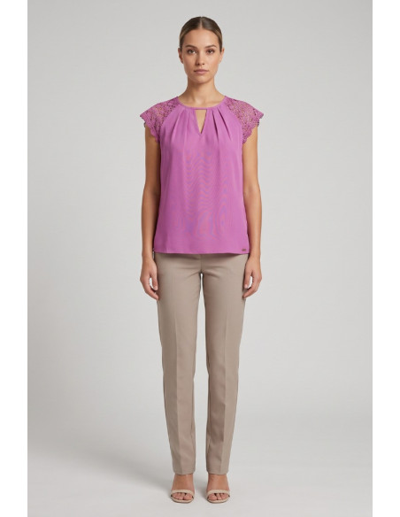 Influencer blusa con spalle in pizzo 03T0026 [ace1c255]