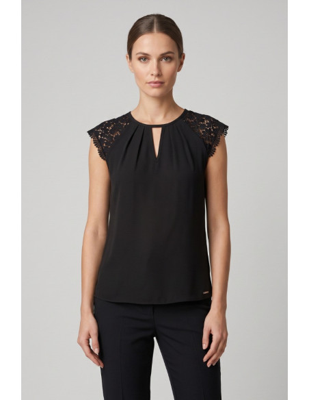 Influencer blusa con spalle in pizzo 03T0026 [07ff2320]
