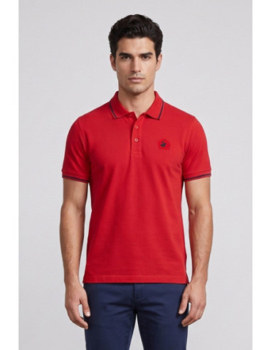 Beverly Hills Polo Club polo in piquet con riga orli P42561 [589e0adc]