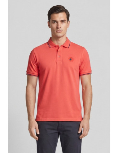 Beverly Hills Polo Club polo in piquet con riga orli P42561 [3d288815]