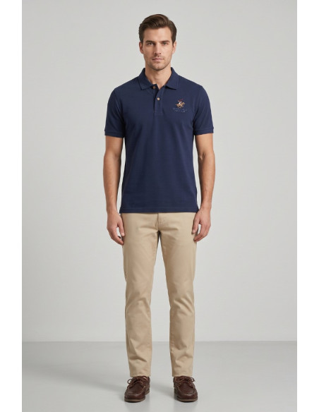 Beverly Hills Polo Club polo in jersey di misto lino P450105 [8fc13b9c]