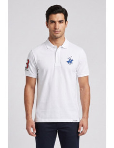 Beverly Hills Polo Club polo in piquet di cotone con logo grande P424112 [b10b0581]