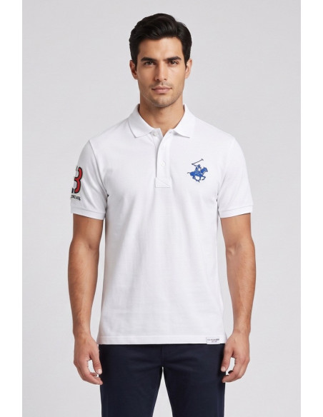 Beverly Hills Polo Club polo in piquet di cotone con logo grande P424112 [b10b0581]