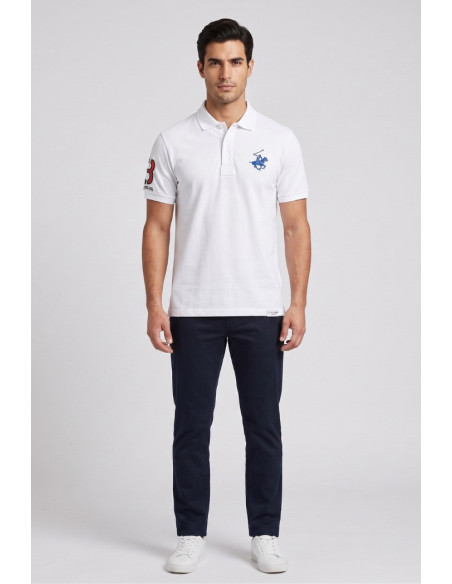 Beverly Hills Polo Club polo in piquet di cotone con logo grande P424112 [da60c096]