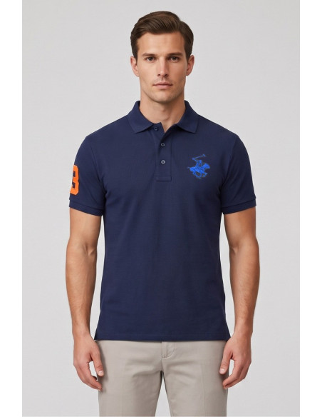 Beverly Hills Polo Club polo in piquet di cotone con logo grande P424112 [2a15bf87]