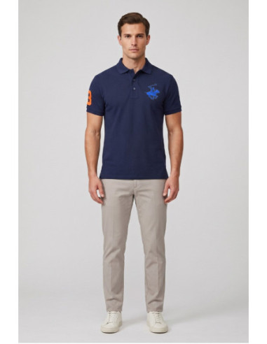 Beverly Hills Polo Club polo in piquet di cotone con logo grande P424112 [417e7a90]