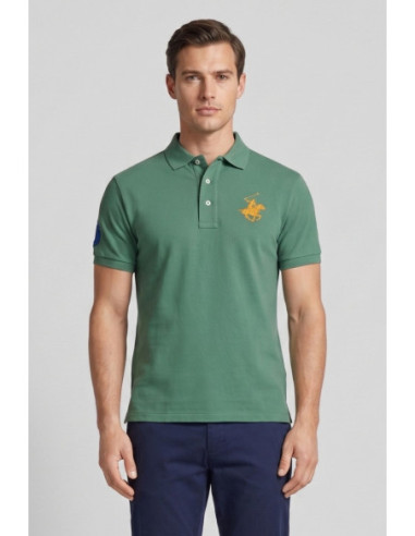 Beverly Hills Polo Club polo in piquet di cotone con logo grande P424112 [d06d6d64]