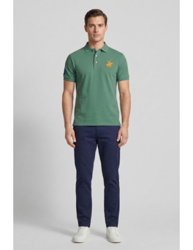 Beverly Hills Polo Club polo in piquet di cotone con logo grande P424112 [bb06a873]