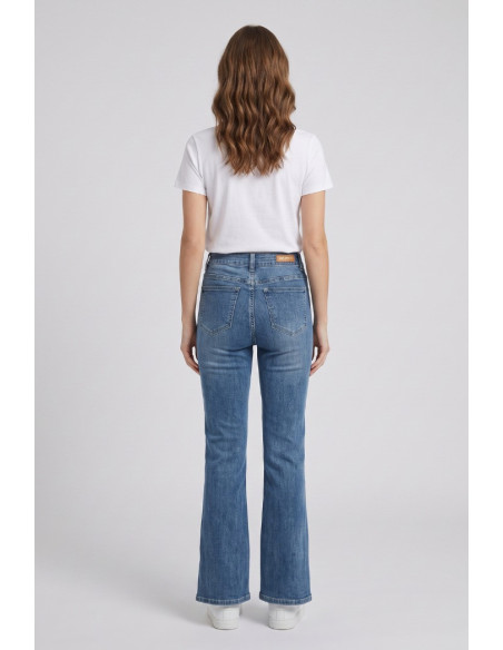 Influencer jeans 5 tasche in denim flare 03P102 [b3b74d10]
