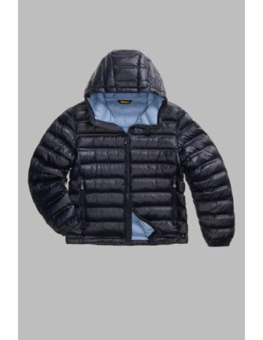Blauer giubbetto termosaldato con cappuccio Charles 26WBLUC02218-007284 [8da77ab1]
