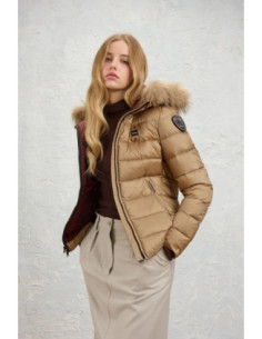 Blauer piumino a righe con cappuccio Arcadia 26WBLDC03038-006047 [75e0f525]
