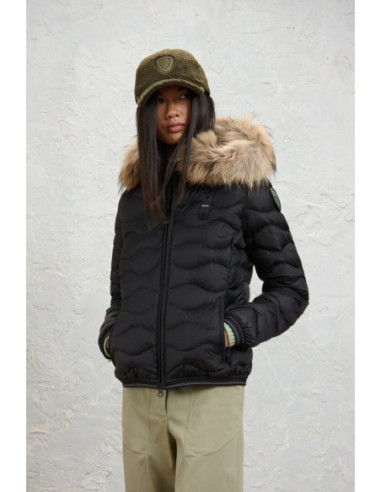 Blauer piumino con bordo in pelliccia Aldie 26wbldc03034-006047 [10908b0b]