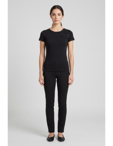 Influencer t-shirt in cotone con dettaglio floreale 05AB233 [26df82e6]