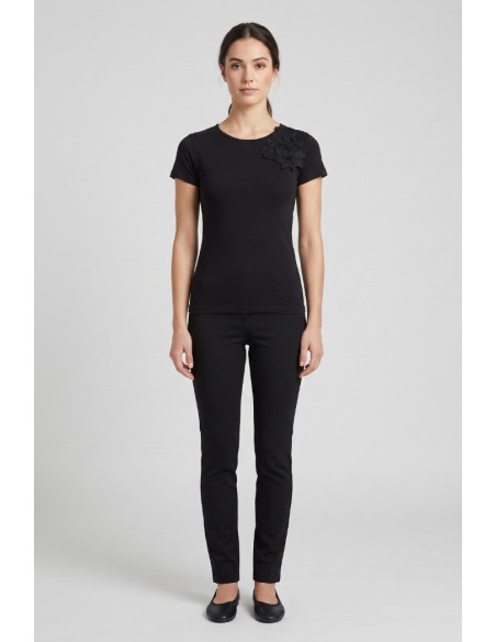 Influencer t-shirt in cotone con dettaglio floreale 05AB233 [26df82e6]