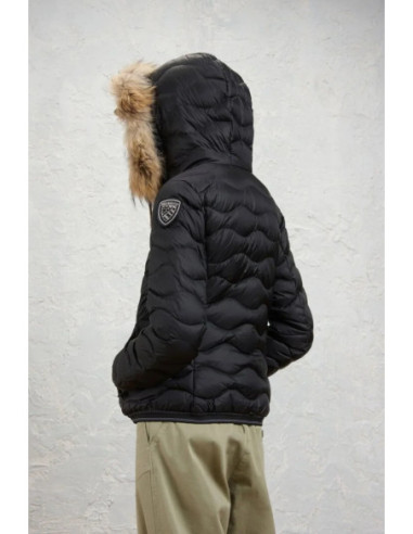 Blauer piumino con bordo in pelliccia Aldie 26WBLDC03034-006047 [c9b6c806]