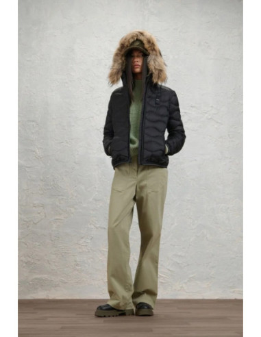 Blauer piumino con bordo in pelliccia Aldie 26WBLDC03034-006047 [7eab0902]