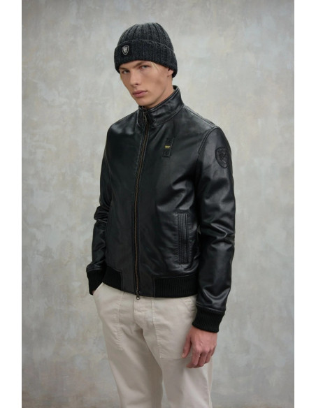 Blauer bomber in morbida pelle Petrel 26WBLUL01537-007340 [88a8037c]