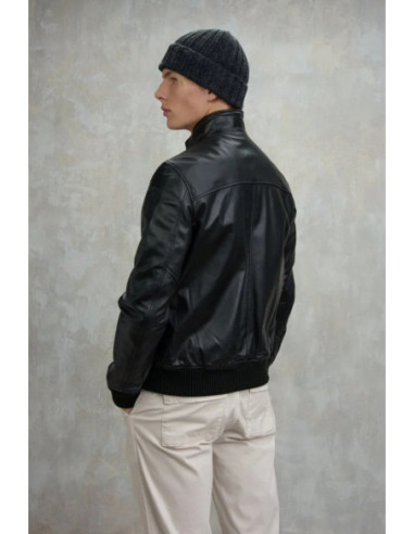 Blauer bomber in morbida pelle Petrel 26WBLUL01537-007340 [518e4071]