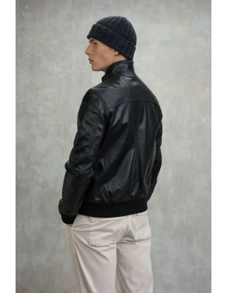 Blauer bomber in morbida pelle Petrel 26WBLUL01537-007340 [518e4071]