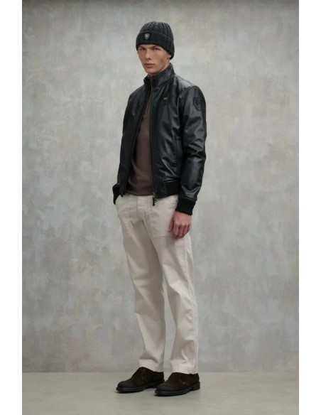 Blauer bomber in morbida pelle Petrel 26WBLUL01537-007340 [e6938175]