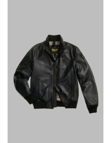 Blauer bomber in morbida pelle Petrel 26WBLUL01537-007340 [e3c3c66b]