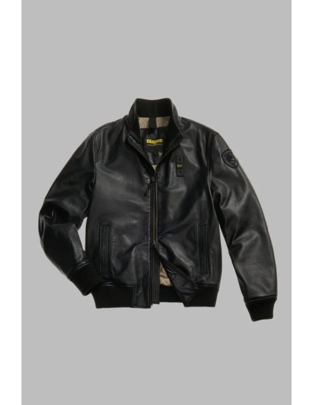 Blauer bomber in morbida pelle Petrel 26WBLUL01537-007340 [e3c3c66b]
