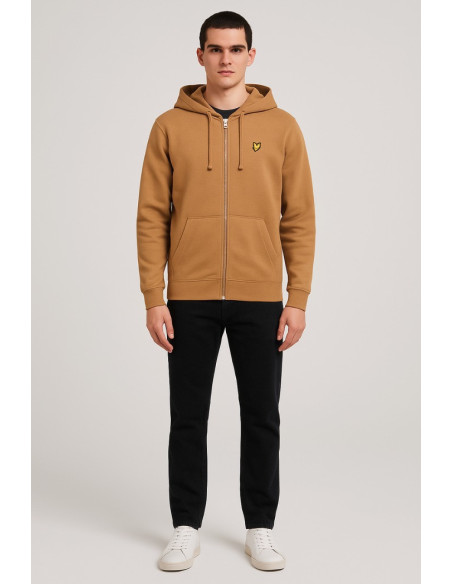 Lyle & Scott felpa con cappuccio con zip in jersey di cotone loopback ML420VOG [569589c1]