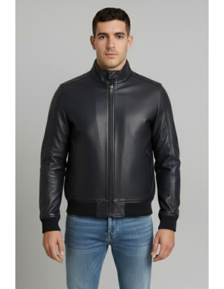 Markup giubbino in ecopelle con collo lupetto MK24005 [54084c71]