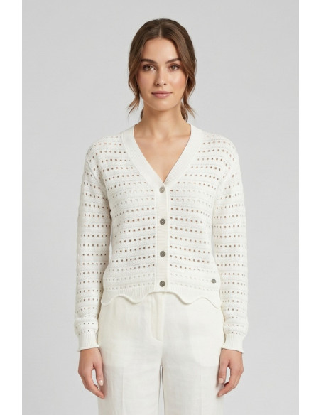 Fresh Flower cardigan con lavorazione traforata FD477 [884d7ba9]