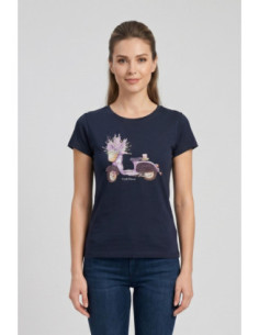 Fresh Flower t-shirt in cotone con vespa stampata FD569 [bb1a5937]