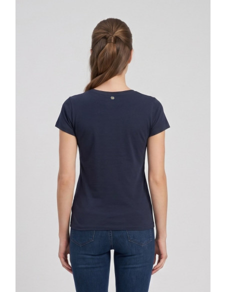 Fresh Flower t-shirt in cotone con vespa stampata FD569 [623c1a3a]