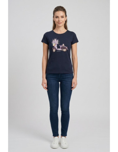 Fresh Flower t-shirt in cotone con vespa stampata FD569 [d521db3e]
