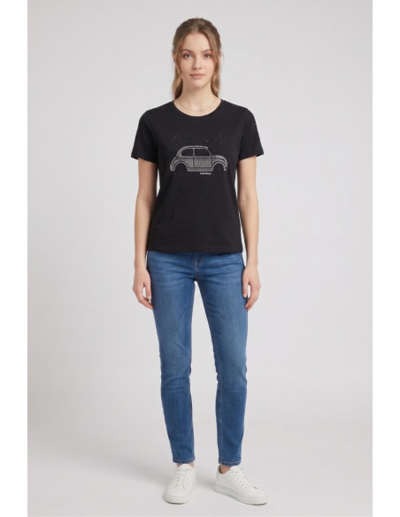 Fresh Flower t-shirt over con stampa strass FD571 [cc33e639]