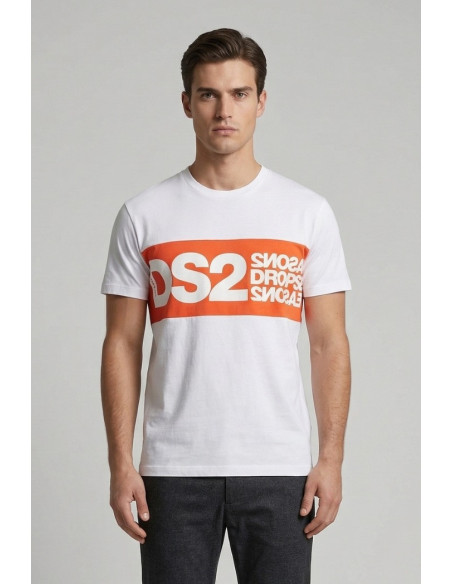 Drop Season 2 t-shirt girocollo in cotone con stampa SS26214 [4084e095]