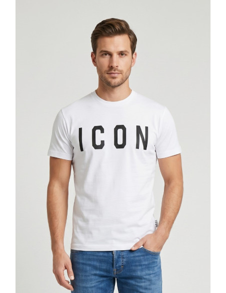 Icon t-shirt in cotone con maxi stampa logo IUT001 [572e9e90]