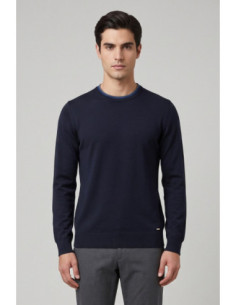 Markup maglia girocollo in misto viscosa con toppe mk20028 [2242351f]
