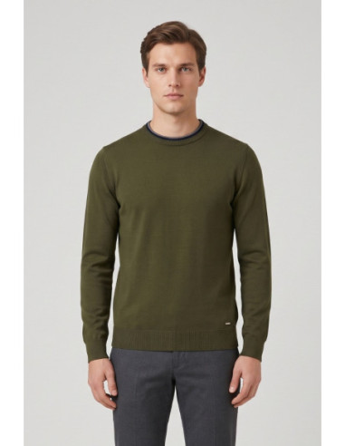 Markup maglia girocollo in misto viscosa con toppe mk20028 [d83ae7fc]